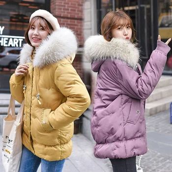 

Brieuces 2020 New Winter Collection Women's Parka Hooded Warm Jacket For Women Parka Padded Coat Winter Big fur collar coat