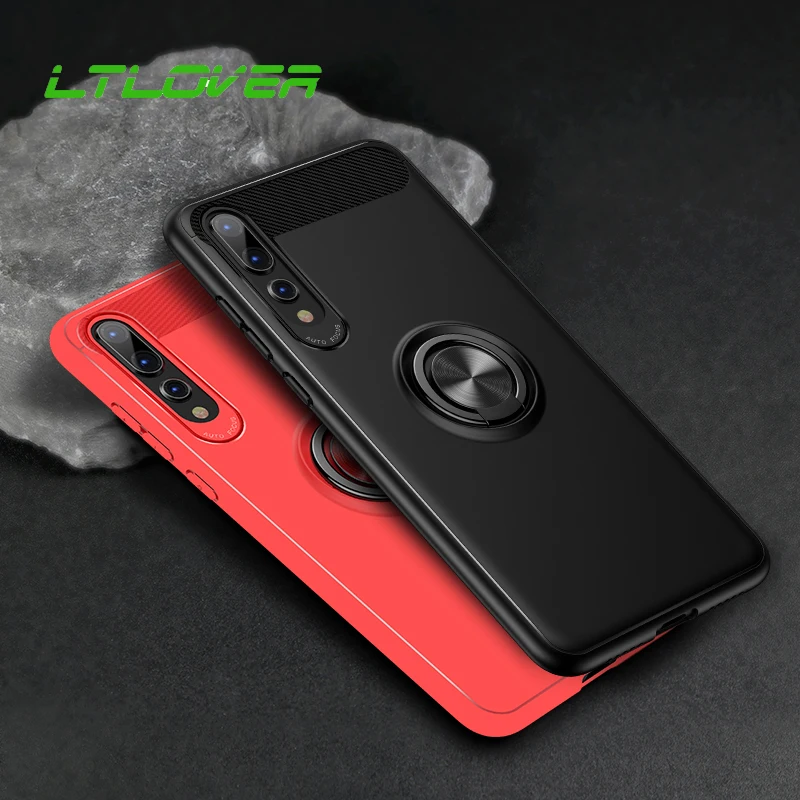 Shockproof Magnetic Car Ring Holder Case For Huawei P20