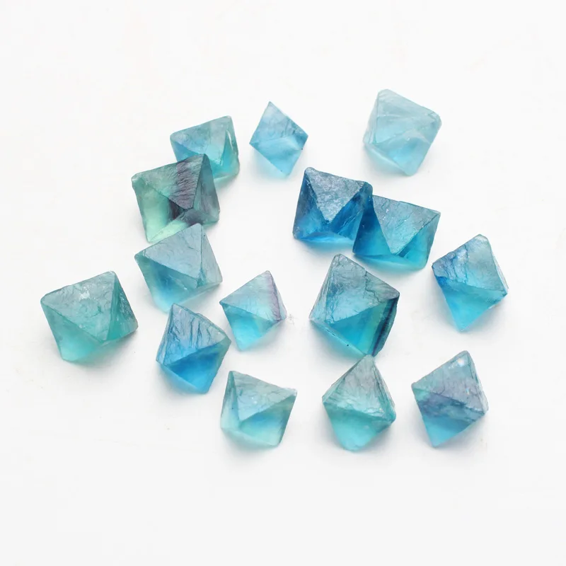 

2pcs Natural Blue Fluorite Quartz Crystal Octahedrons Tumbled Stone Rock Mineral Specimen AAAA+++