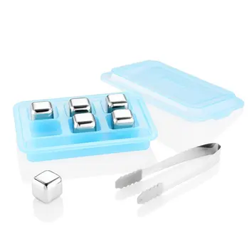

Stainless steel reusable ice cubes, metal whiskey stone, whiskey rock and wine clip cooling stone - Whiskey stone gift set (set