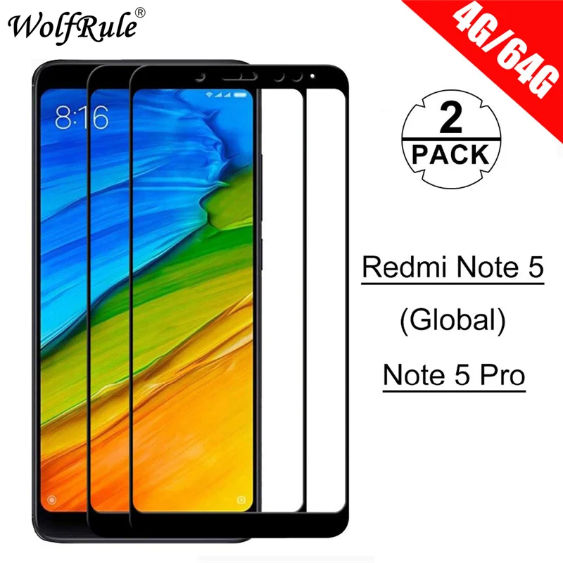 Полное стекло Xiaomi Redmi Note 5 Закаленное для Xiao Защитная пленка экрана Полный Клей