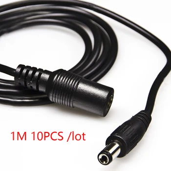 

1m 10Pcs Power Extensions DC 5.5 2.1 male to female Plug Cable Adapter Extension Cord Connector for Camera CCTV LED Monitor