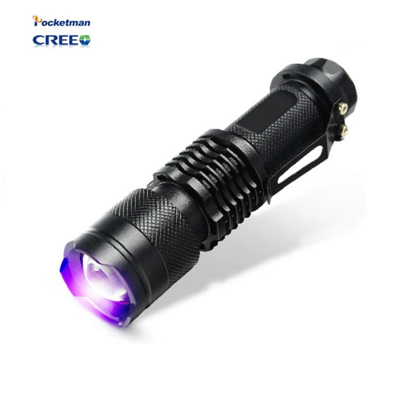 2016 NEW CREE LED UV Flashlight SK68 Purple Violet Light UV 395nm torch Lamp free shipping