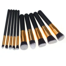New Hot 2016 10PCS/1Set Cosmetic Makeup Brush maquillage de marque Pink Silver Gold Color Brushes Set Powder Eyeshadow &p1