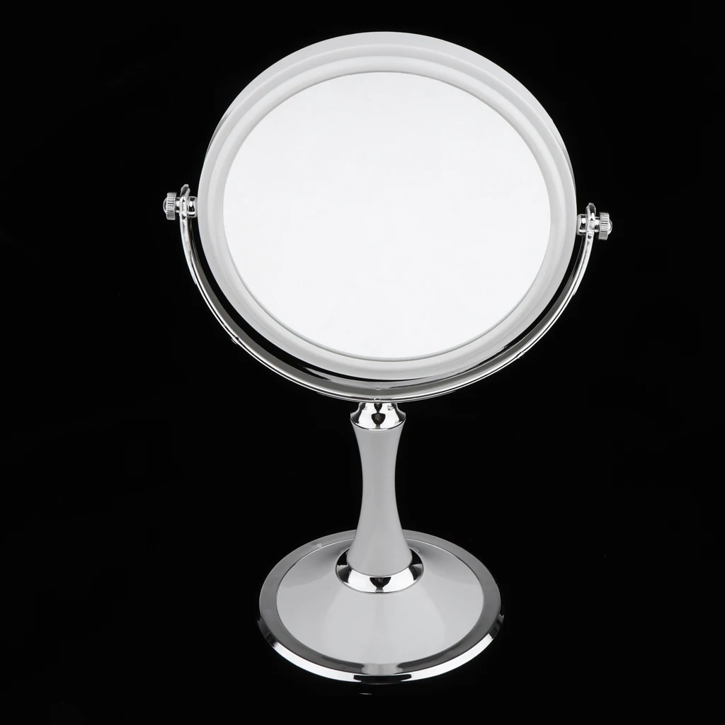 Bathroom Vanity Double Sided Freestanding Pedestal Makeup Shaving Mirror with Regular View and 3X Magnification