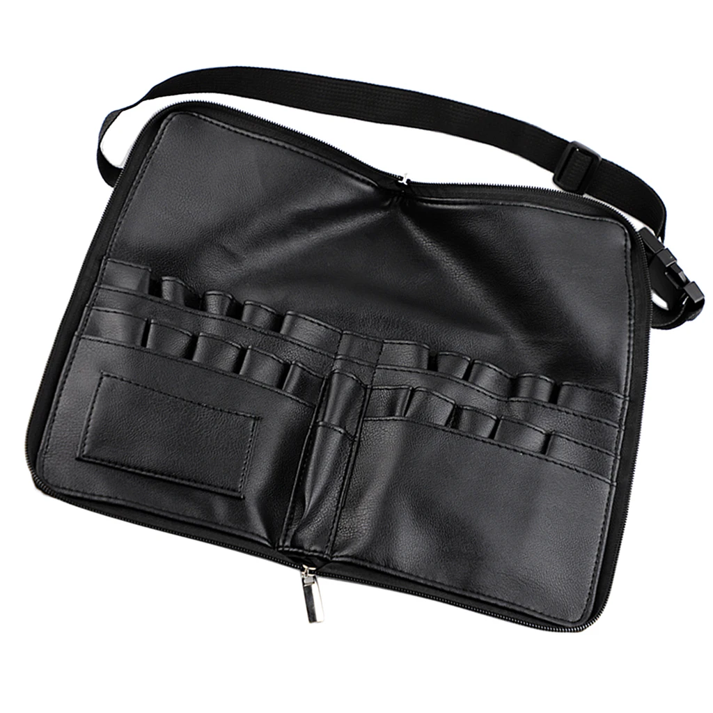 Professional Zippered Makeup Brush Bag/Case, Portable 24 Pockets Cosmetic Brush Holder Organizer