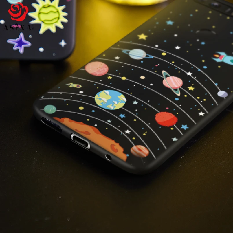 ASINA de silicona funda para Huawei Honor 8x cubierta 3D alivio espacio Fundas para Huawei Honor 8 9 Lite 10 8x max caso a prueba de golpes a prueba de parachoques