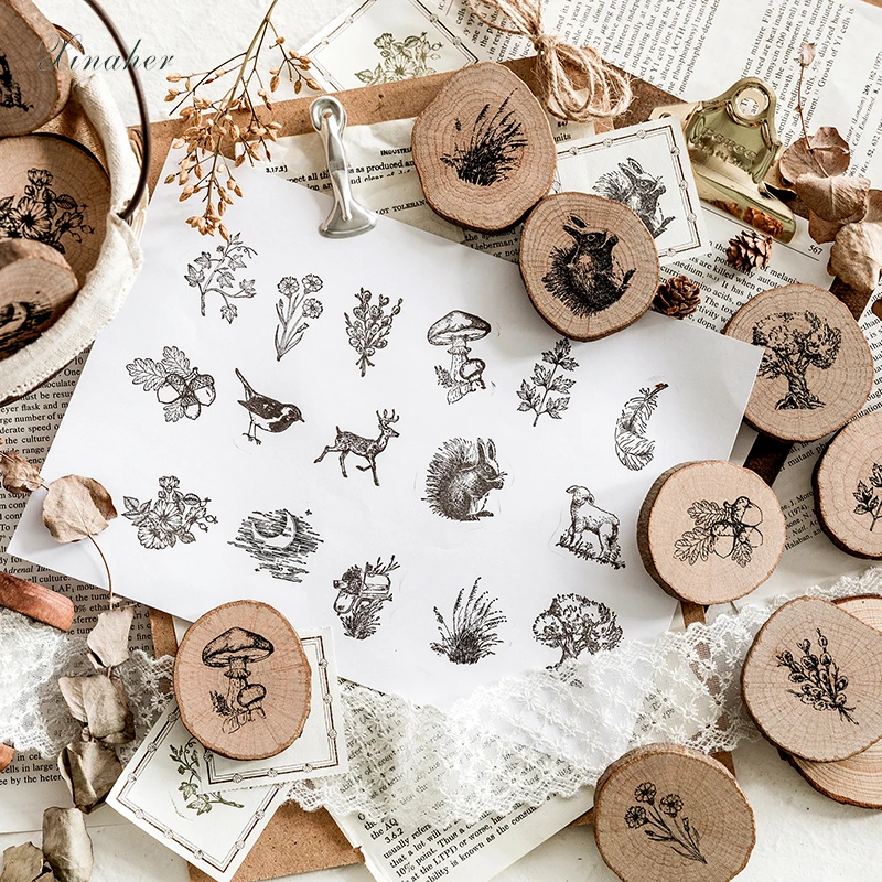 

Vintage Forest mailbox animal plant decoration stamp wooden rubber stamps for scrapbooking stationery DIY craft standard stamp