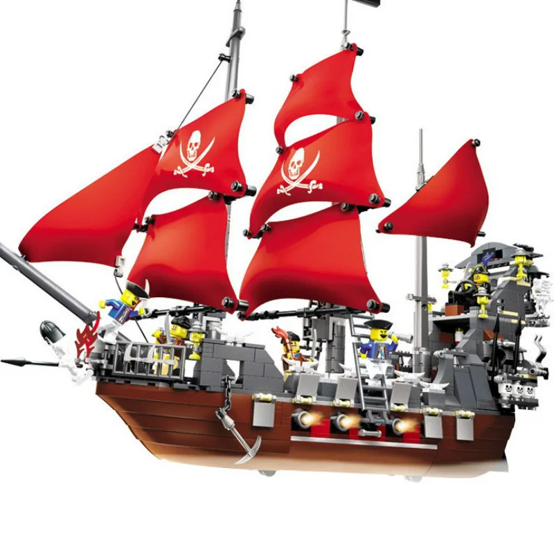 

Model building kits compatible with city Pirates ship king 3D blocks Educational model building toys hobbies for children gift