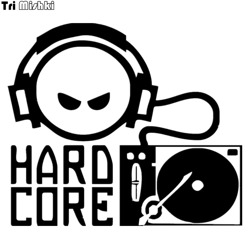 

Tri Mishki HZX076 15*17.4cm 1-4 pieces car sticker DJ hard core Vinyl Decals Motorcycle Accessories sticker