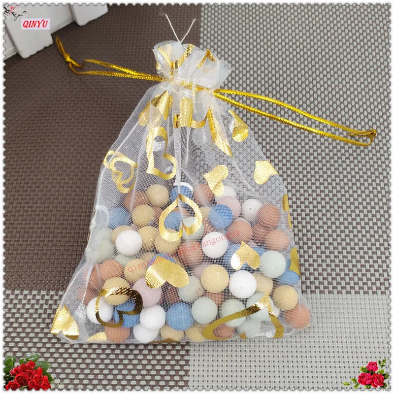 50 PCS 9x12cm Transparent Gauze Bag Wedding Gift Bags  Jewelry Packaging Organza Pouch Home Party Decoration 5ZSH324-50
