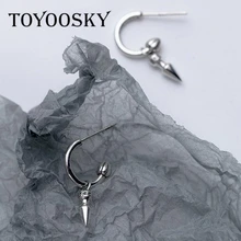 Новая мода геометрическая форма конусообразный штифт серьги 925 пробы серебро для мужчин женщин минималистичные ювелирные изделия