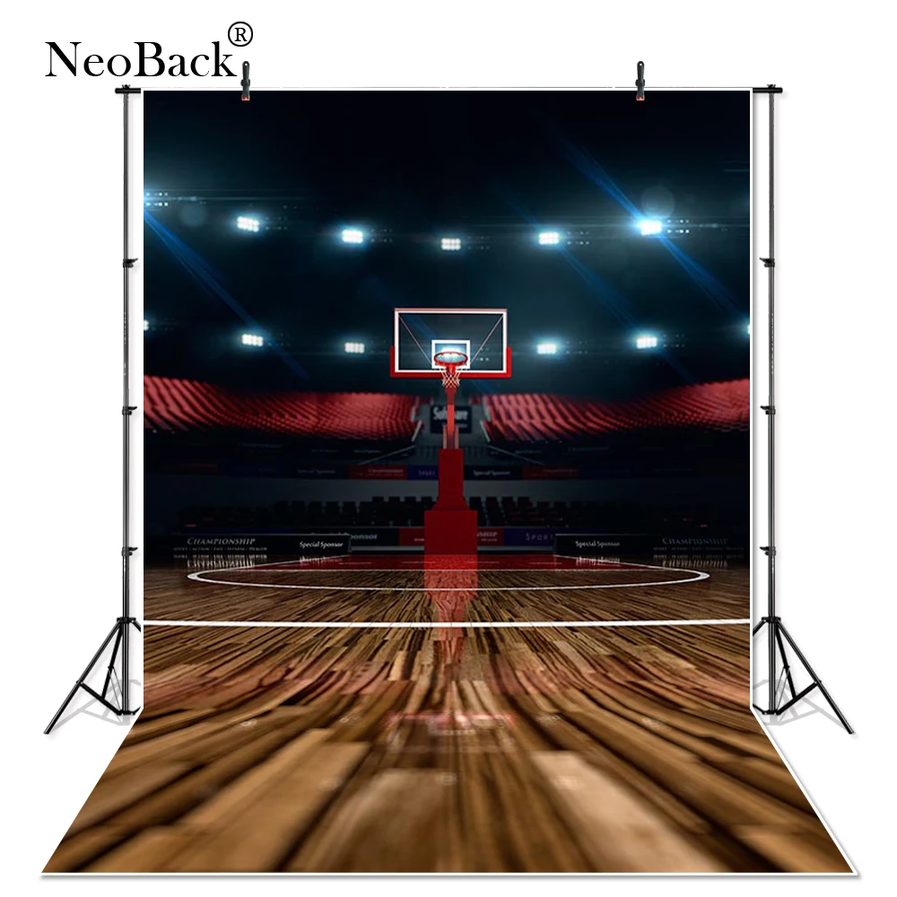 

NeoBack 5x7ft NBA Basketball Court Sport Event Photo Backgrounds Children Studio Senior Portrait Photographic Backdrops B4188