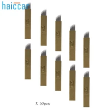 Красивые женские горячие 50 шт. 12 шпильки Перманентный макияж бровей лезвия для тату микроблейдинг иглы Oct 28