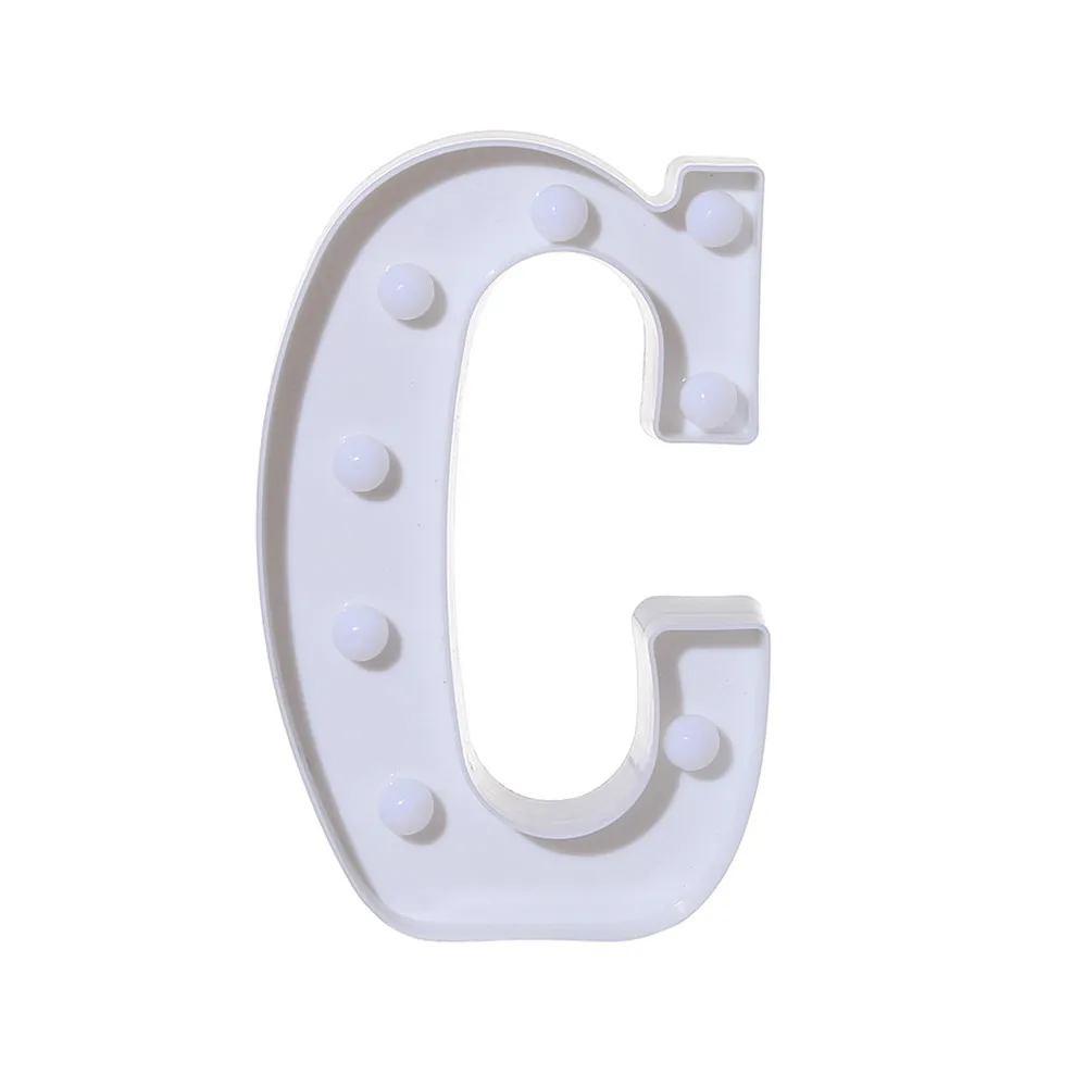 Alphabet LED Letter Lights Light Up White Plastic Letters Standing Hanging A-M& muqgew For Baby Bedroom Decoration Kids Gift