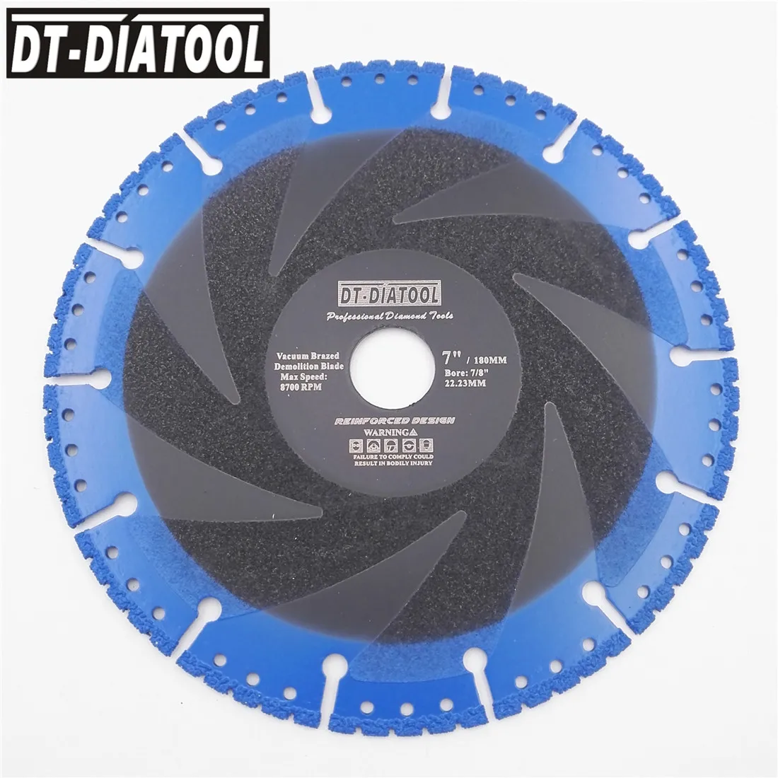 DT-DIATOOL 2pcs 7" Vacuum Brazed Diamond Disc For Multi Purpose 180mm Rescue Diamond Blade