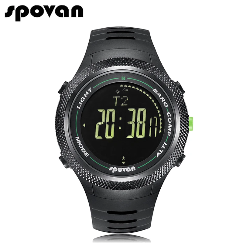 cheap SPOVAN Multifunction Men #039;s Watch 50m Waterproof LED Backlight Compass 3D pedometer Calorie count Military sport Watches Leader2