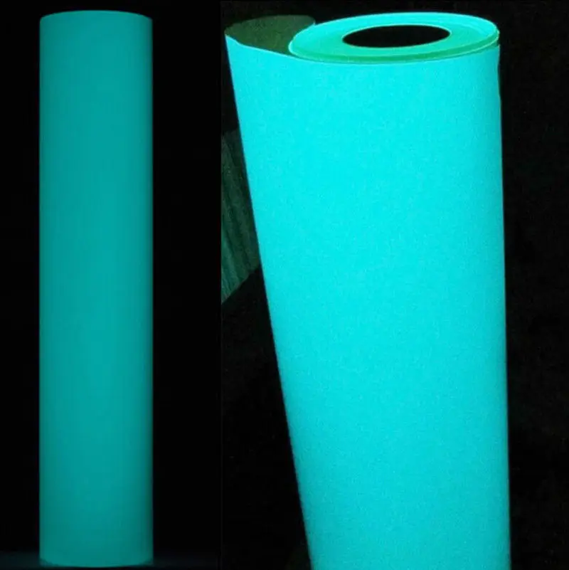 

SUNICE Glow in the Dark Luminous Film Heat Transfer Vinyl Film Blue Tint Iron on Heat Press T-shirts Garments 20"x20"