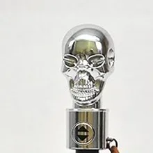 Ручка черепа, креативный зонтик, 2 раза черное покрытие, солнцезащитный крем, UPF> 50+, зонтик, три раза автоматическое открытие и автоматическое закрытие, ветрозащитный