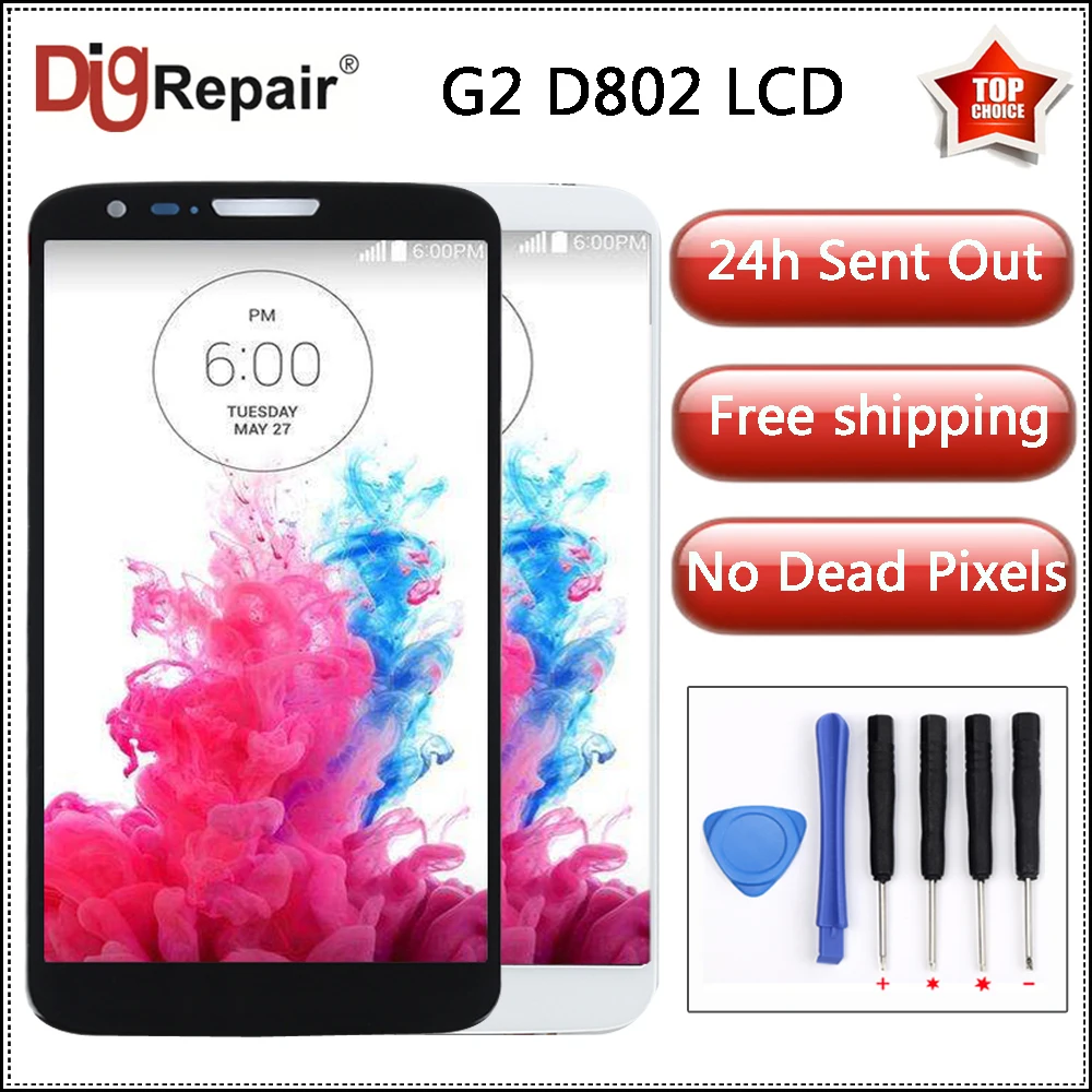 

For LG G2 Optimus D802 D805 LCD Display Touch Screen Digitizer For LG G2 Screen Assembly Replacement Part For LG G2 D802 Display