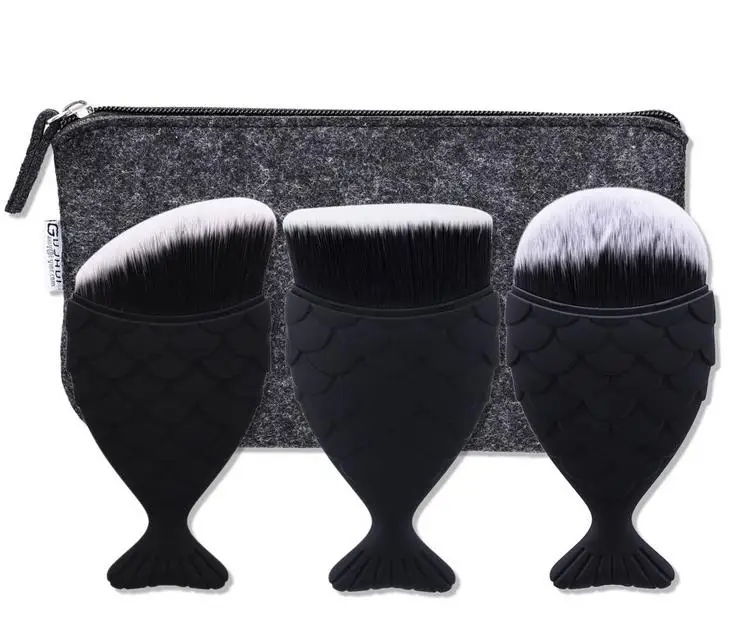Tesoura de Maquiagem set 3 pcs peixe cauda Quantidade : 3 Pcs+bag