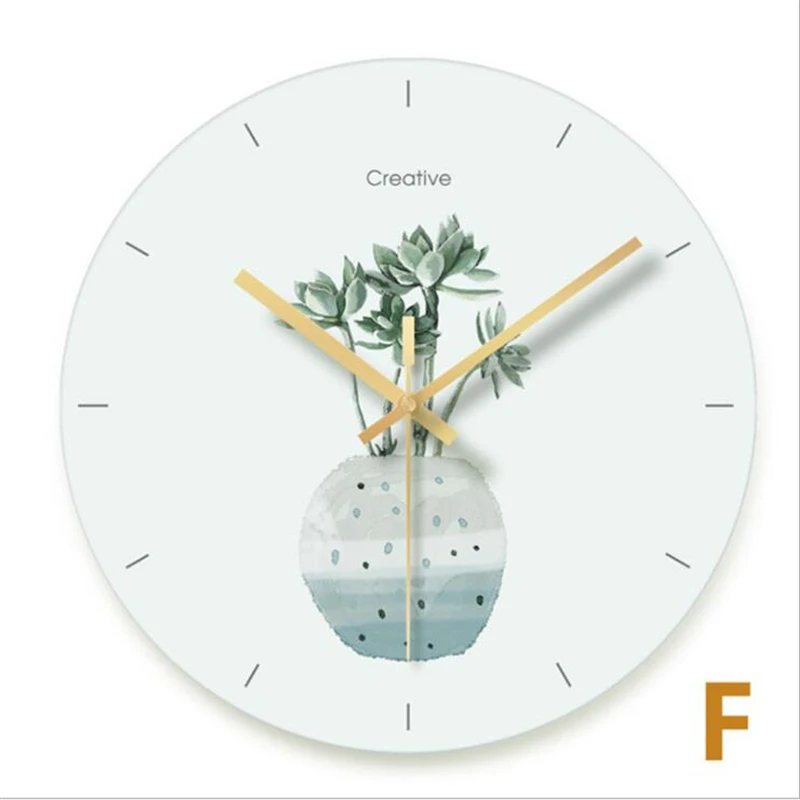 ^*Best Offers Nordic White Wall Clock Green Plant Simple Clock Table Round Bedroom Living Room Wall Clock Modern Design Mute Pastoral Style ^*Best Offers Nordic White Wall Clock Green Plant Simple Clock Table Round Bedroom Living Room Wall Clock Modern Design Mute Pastoral Style