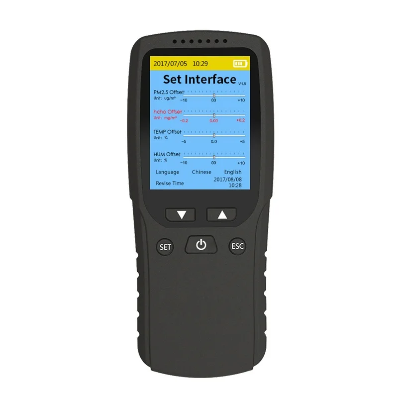 Smart 8 In 1 PM1.0 PM2.5 PM10 Air Quality Sensor Gas Analyzer Detector Gas Leak Monitor TVOC HCHO Formaldehyd Humidity Detector