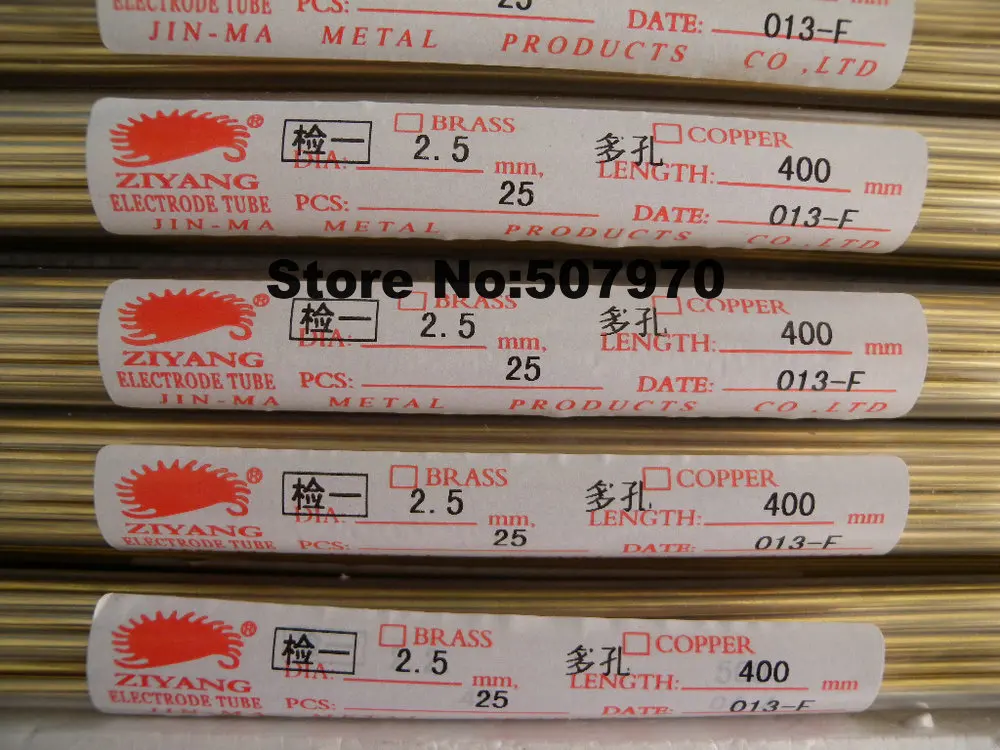 Ziyang Drilling Hole Brass Electrode Tube OD2.5*400mm Multihole 4holes for EDM Drilling Machine