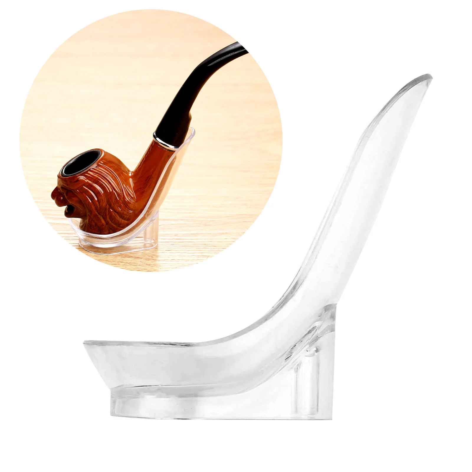 

1Pc Plastic Transparent Spoon Pipe Stand Portable Pipe Rack Pipe Holder For Tobacco Pipe Smoking Accessories