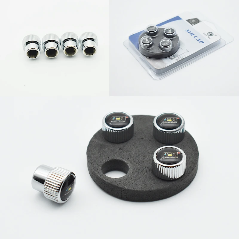 

1 set Top Quality Chrome car wheel valve stem cap auto metal For ABT