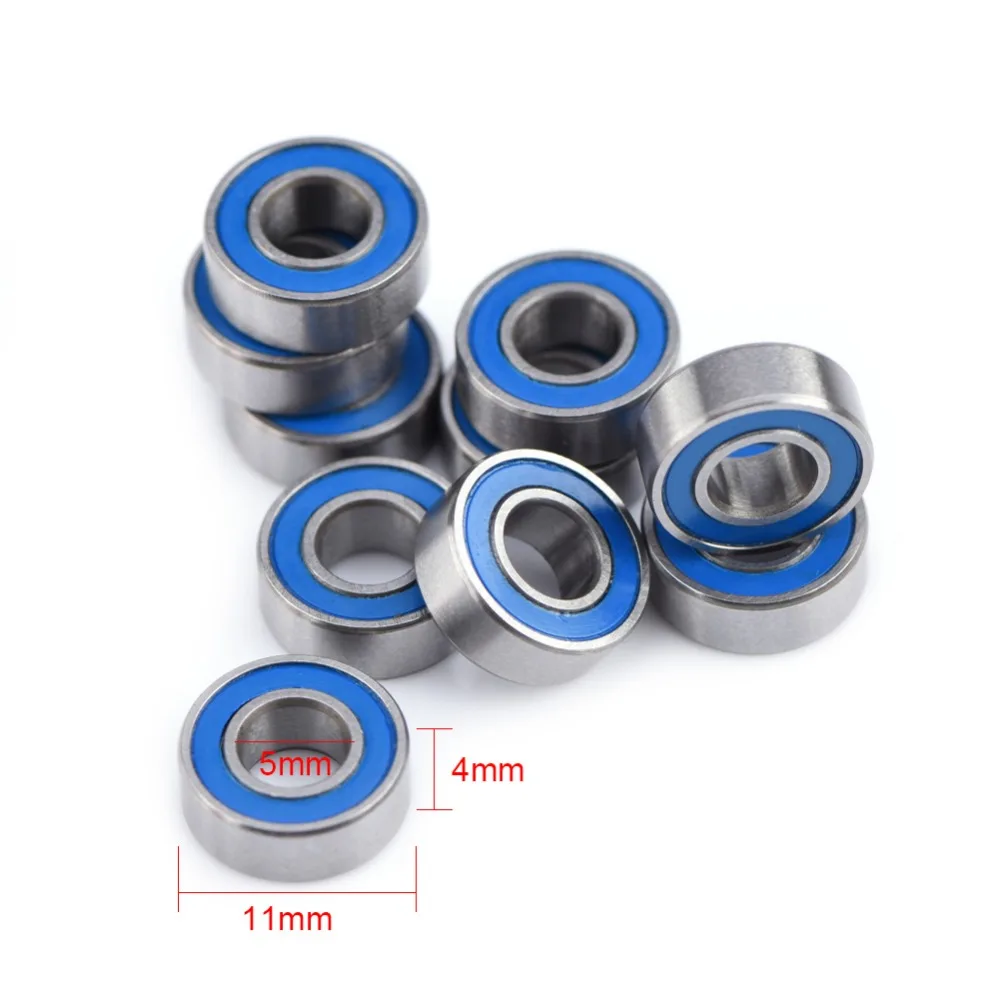 25 PCS/set MR115-2RS Blue Metal Rubber Sealed Ball Bearings 5*11*4mm 