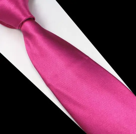 Шелковый галстук на заказ высокого качества однотонный окрашенный в пряже шелковый галстук розовый красный Шелковый Галстук