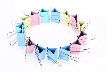 Best 10Pcs Colorful Metal Binder Clips 15mm Notes Letter Paper Clip Office Supplies Color Random Office Binding Products OBT013