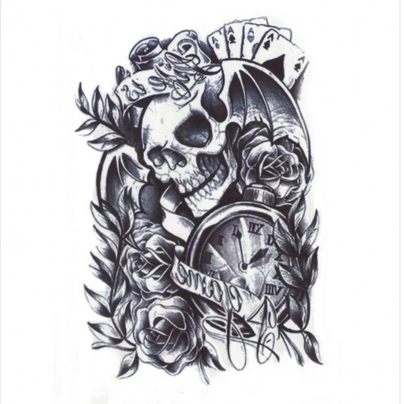 Single Gun Skull Tattoo 3D Waterproof Temporary Tattoo Stickers Body Art  Tattoo Stickers Hand Decoration Pro Beauty Makeup - AliExpress