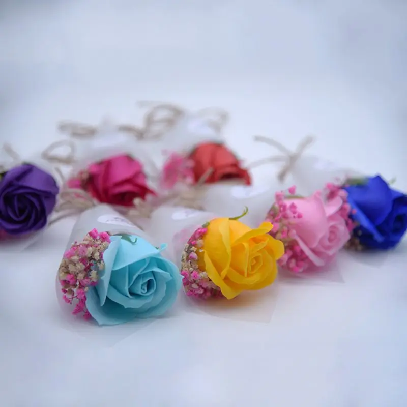 

1PC Mini Bouquet Artificial Rose Dried Flower Decoration Ornament for Valentine's Day Birthday Wedding Party Gift