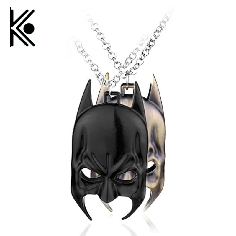 

wholesale Moives Theme Batman Mask Pendants necklace metal batman mask pendant bronze choker men