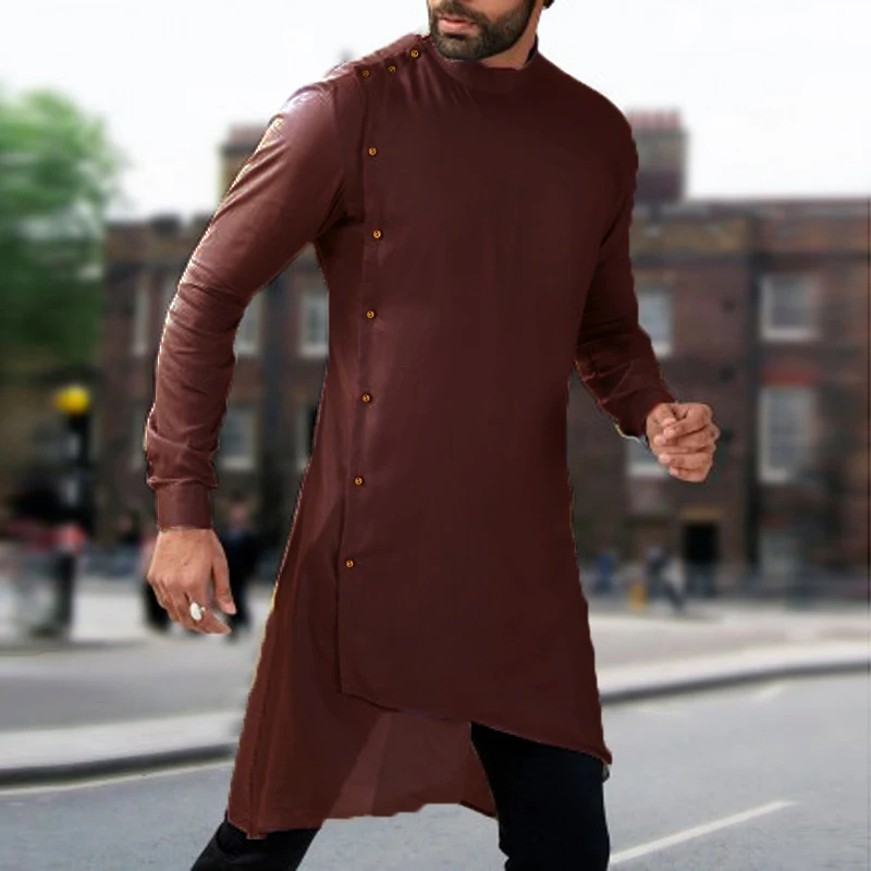 Уличная одежда Pathani Kurta, костюмы, индийская одежда, мужская одежда, рубашки с длинным рукавом, исламский мандарин, одежда, кафтан, вентилируемый подол
