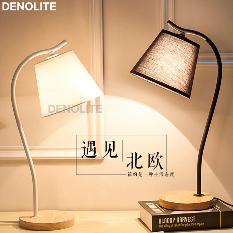 Бело черная железная настольная лампа DENOLITE для спальни гостиной современный