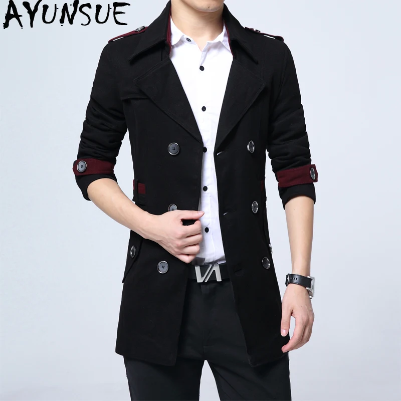 AYUNSUE Autumn Winter Coat Men Plus Size Woolen Men's Jacket Korean