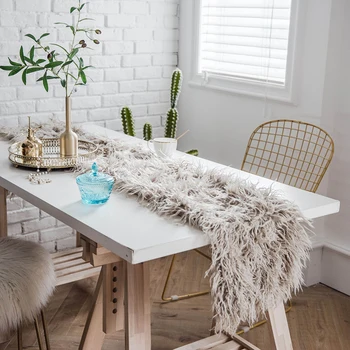 

New Plush Table Runner Europe Luxury Table Runners For Wedding,Banquet,Party,Home Pink,Blue table runners Soft Home Decoration