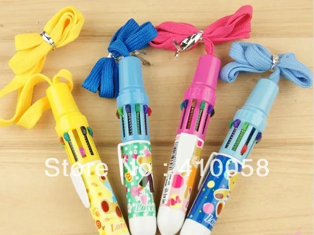 

Wholesale korea stationery cartoon multicolour automatic ballpoint pen ,10pieces per parcel plus 2 pieces of eraser as gifts