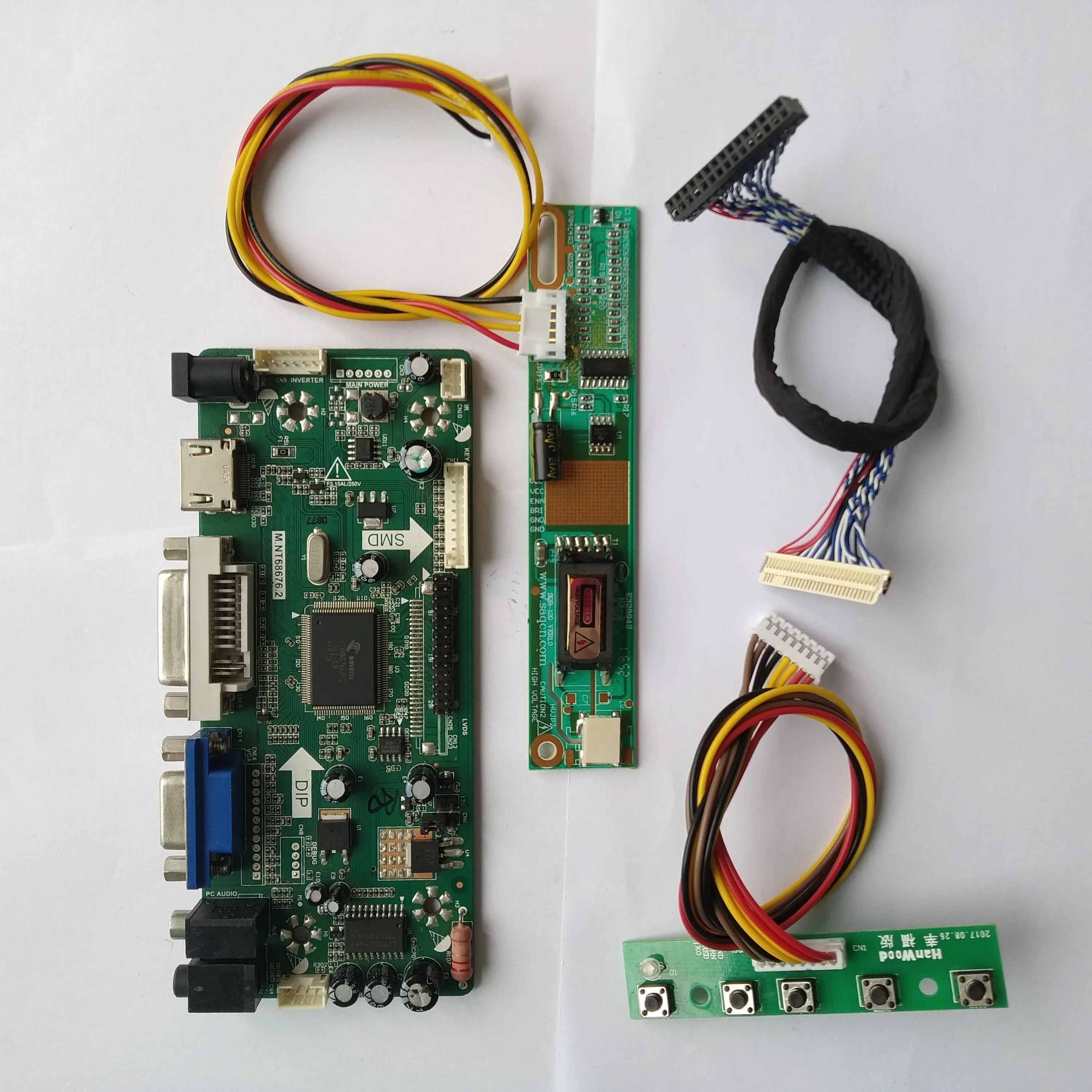 

HDMI DVI VGA LCD Driver Controller board Kit DIYFor LP171WP4(TL)(N1)/(TL)(N2) 1440*900 panel monitor screen M.NT68676