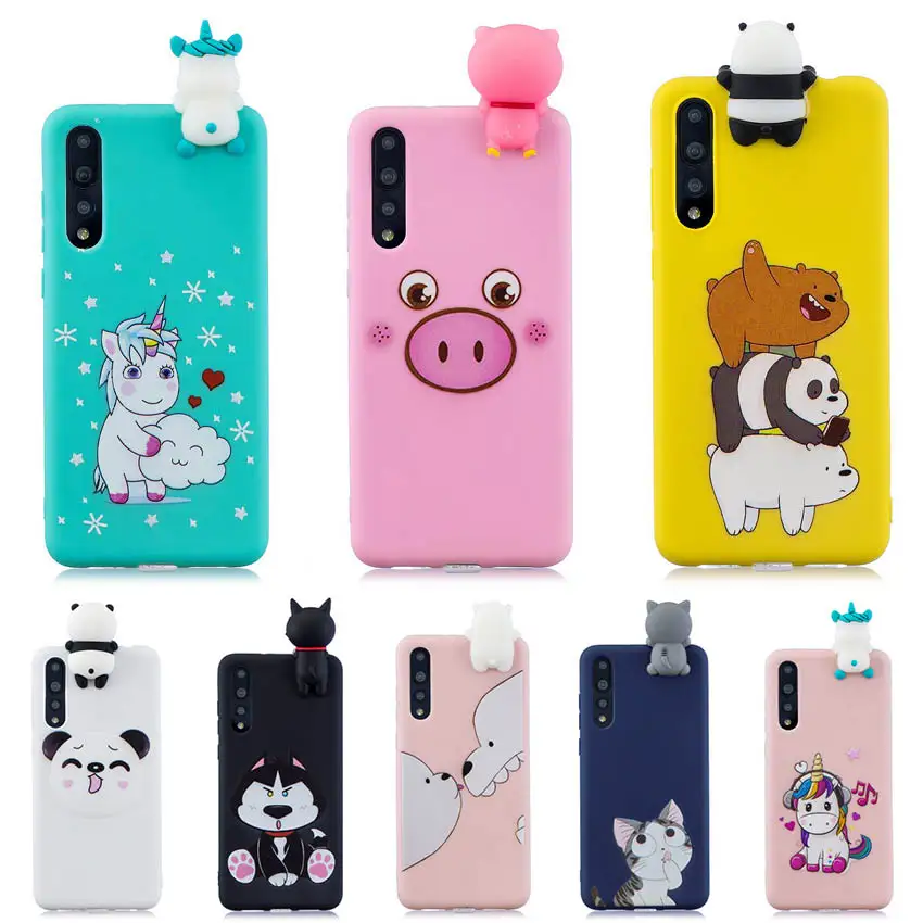 

3D Silicone Soft Phone Case For Huawei P20 cute Unicorn pig cat bear cute Cases For Huawei P20 Lite Cover for huawei P20 Pro