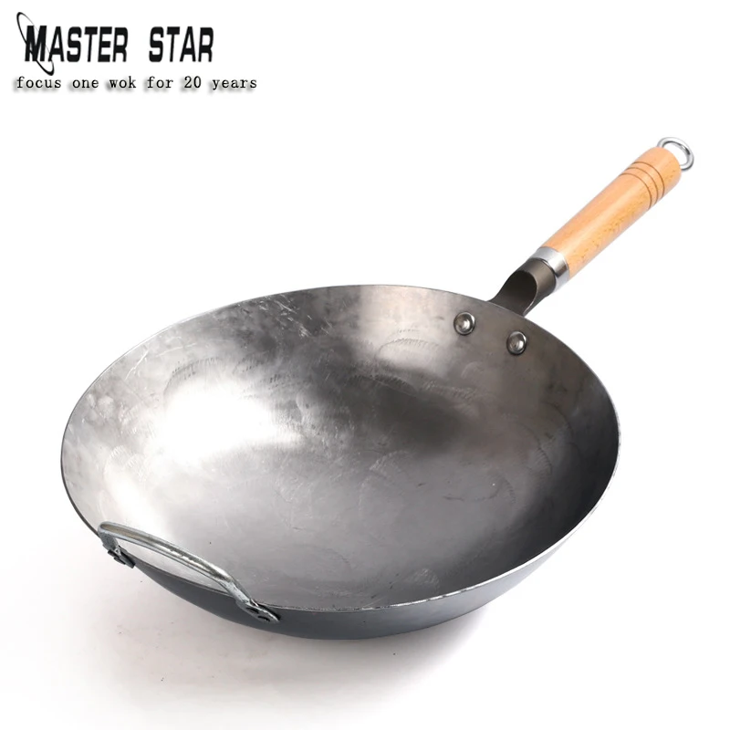 Master Star High Quality Chinese Iron Wok Traditional Handmade Iron Wok