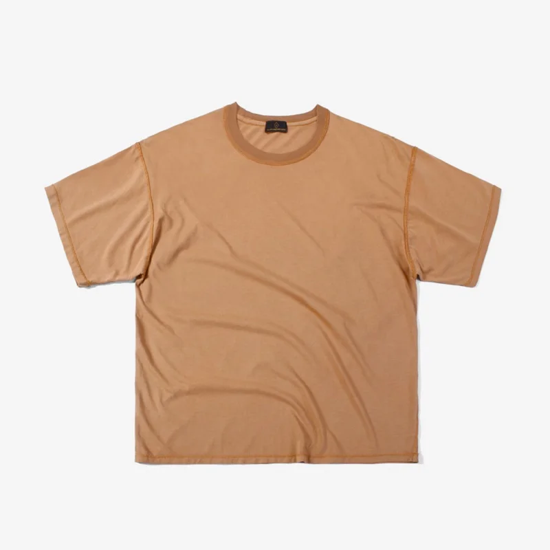 Уличная одежда, негабаритная футболка, однотонная мужская летняя свободная футболка в стиле хип-хоп, хлопковая Футболка в стиле Канье Уэст, винтажная - Цвет: Коричневый
