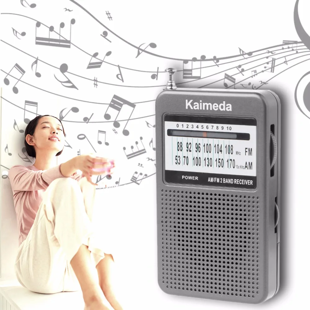 Портативный AM FM Радио беспроводной карманный радио приемник Поддержка стерео режим громкий с ремешком