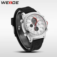 WEIDE Casual Genuine luxury watch man sport digital Automatic watches silicon quartz Analog Waterproof military Alarm Clock Men