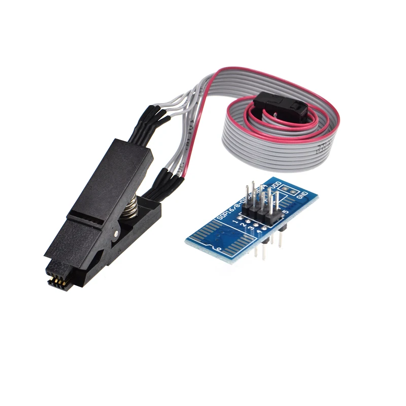 Флэш чип SOIC8 SOP8 IC тестовые зажимы адаптер BIOS/24/25/93 программатор 24C W25Q SPI FLASH|sop8 to