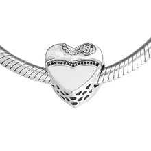 Подходит бусины Pandora Браслеты стерлингового серебра 925 ювелирные изделия наш специальный день Амулеты с черно-белой эмалью