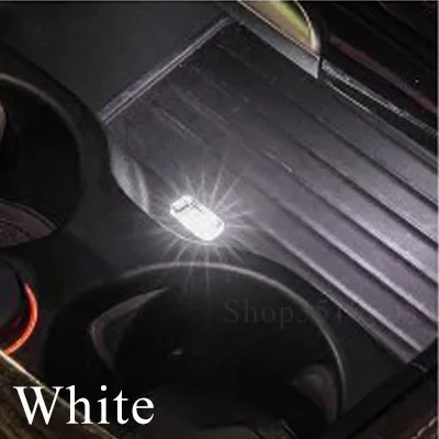 Автомобильная стильная кружка держатель коробка для хранения USB свет для hyundai Matrix IONIQ Elantra Entourage HB20S 2008- автомобильные аксессуары - Название цвета: white